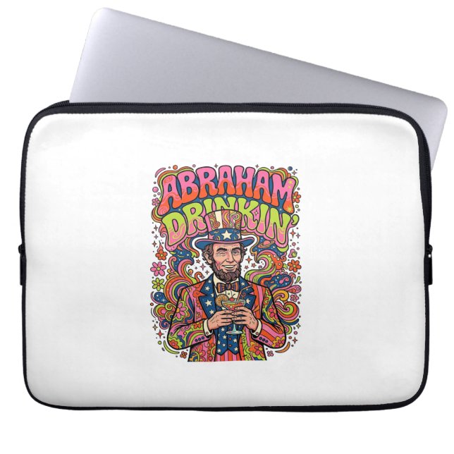 Patriotisk Abraham Dricker Retro Laptop Fodral (Framsidan)