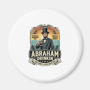 Patriotisk Abraham Dricker Retro Nött Magnet