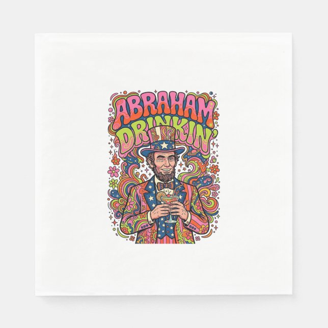 Patriotisk Abraham Dricker Retro Pappersservett (Framsidan)