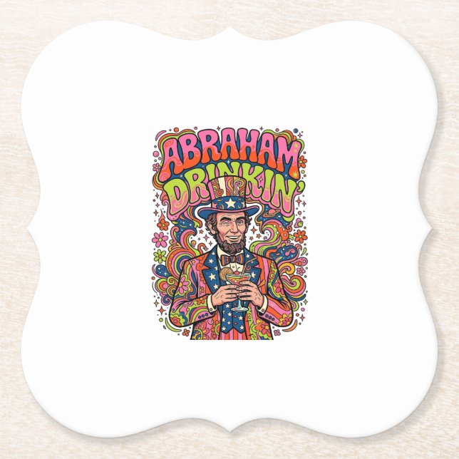 Patriotisk Abraham Dricker Retro Underlägg Papper (Framsida)