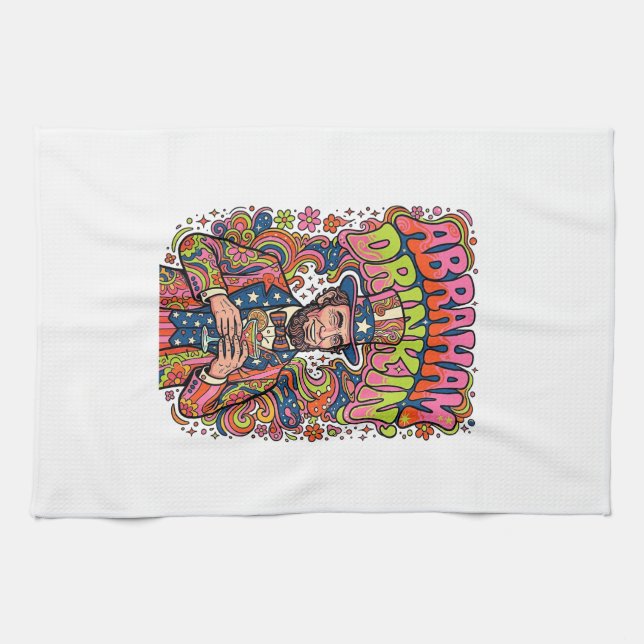 Patriotisk Abraham Drickin Retro Kökshandduk (Horisontell)
