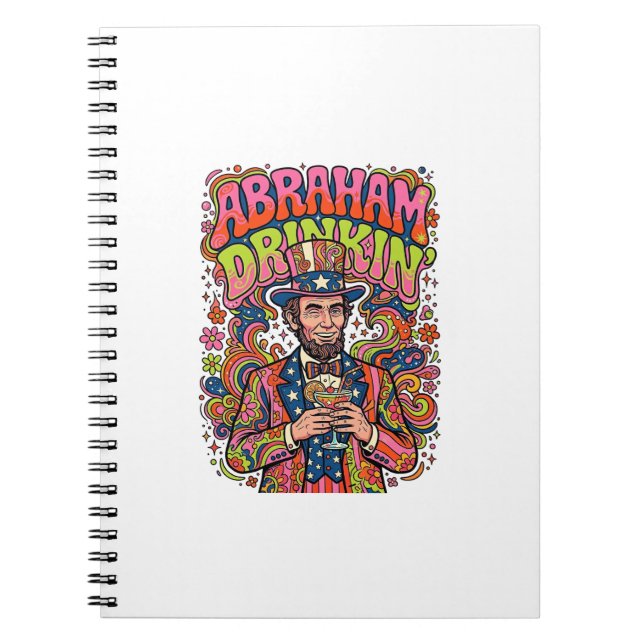 Patriotisk Abraham Drinkin Retro Anteckningsbok (Framsidan)