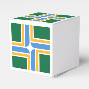 Patriotisk affär med Flagga av Portland Presentaskar