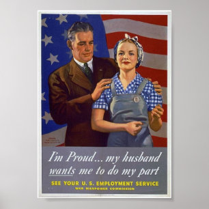 Patriotisk affisch för WWII/civila jobb