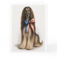 Patriotisk Afghanhund Gratulationskort