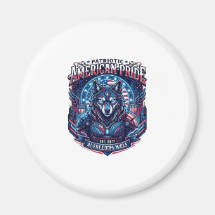 Patriotisk Ai Frihet Varg Cyberpunk Framtid Frihet Magnet