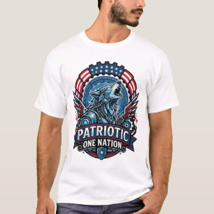 Patriotisk Ai Frihet Varg Cyberpunk Framtid Frihet T Shirt