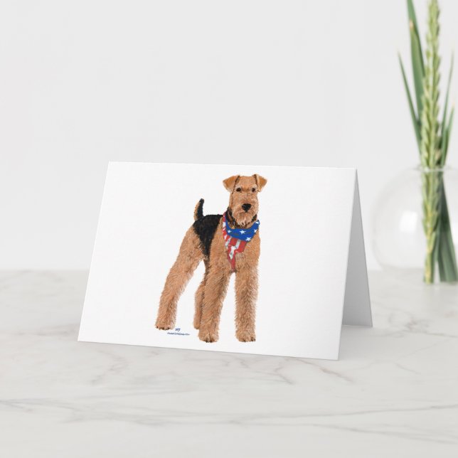 Patriotisk Airedale Terrier Kort (Framsida)