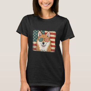 Patriotisk Akita Inu hundälskare USA-flagga 4 juli T Shirt