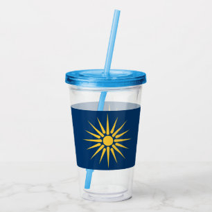Patriotisk akryltumbler med Makedoniens flagga Take Away Mugg