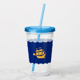 Patriotisk akryltumbler med Quebec Citys flagga Take Away Mugg