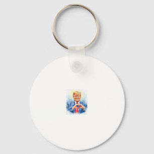 Patriotisk akvarell Trump hjärta händer  Nyckelring