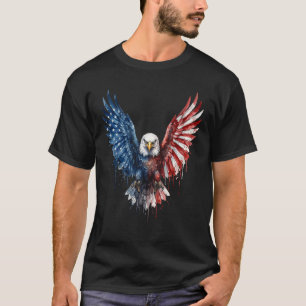 Patriotisk akvarell Vitörn Amerikansk Flagga  T Shirt