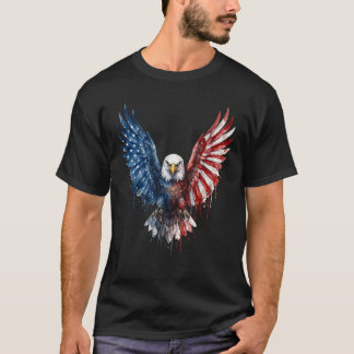 Patriotisk akvarell Vitörn Amerikansk Flagga T Shirt