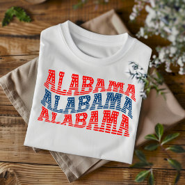 Patriotisk Alabama röd och blå Boho T-shirt