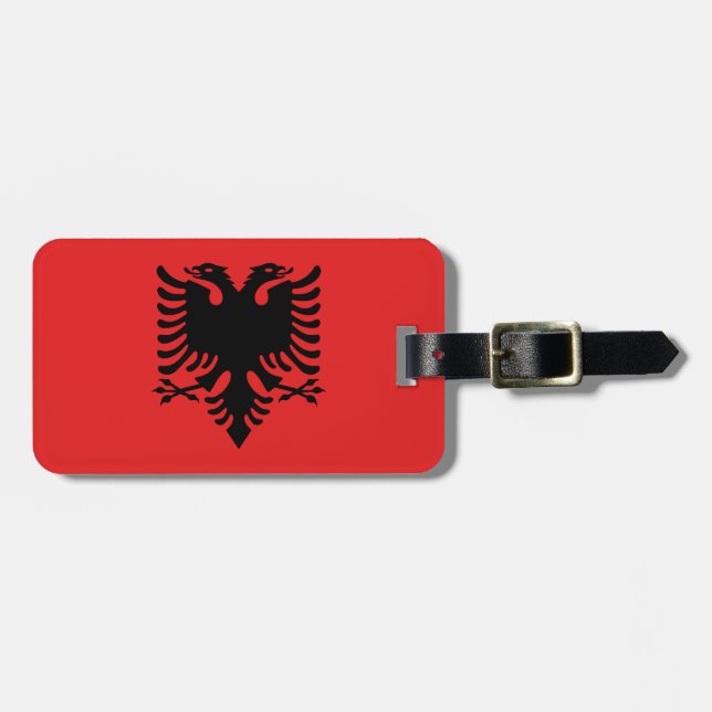 Patriotisk albansk flagga bagagebricka (Horisontell Framsida)