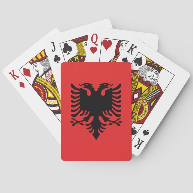Patriotisk albansk flagga casinokort (Baksidan)