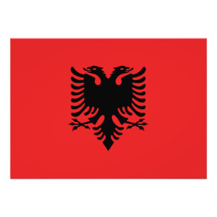 Patriotisk albansk flagga fototryck