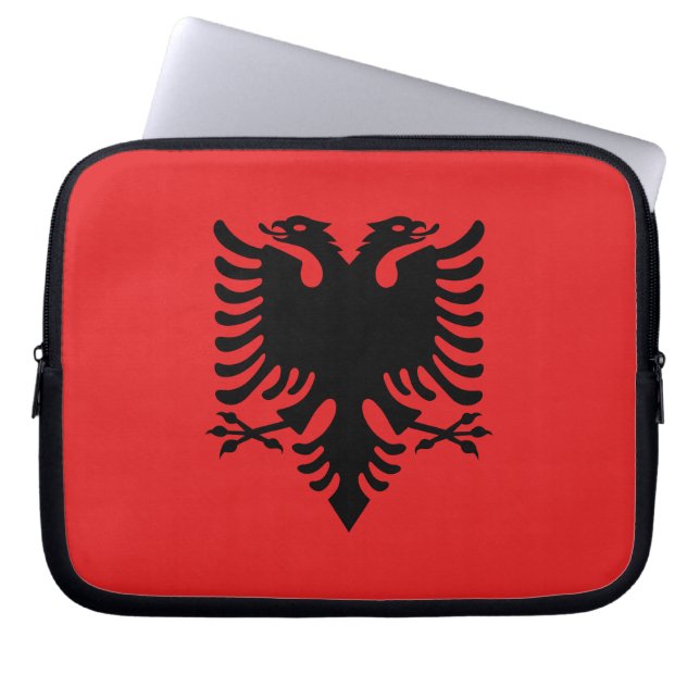 Patriotisk albansk flagga laptop fodral (Framsidan)