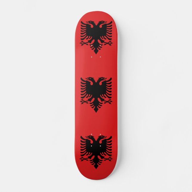 Patriotisk albansk flagga mini skateboard bräda 18,5 cm (Framsida)