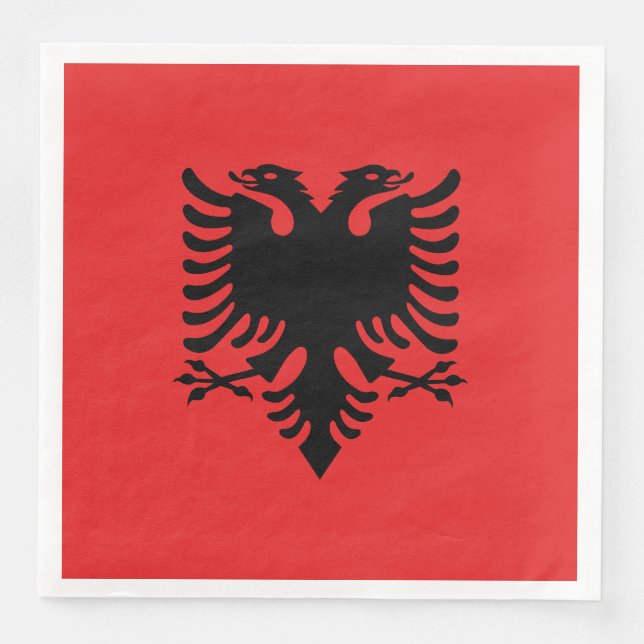 Patriotisk albansk flagga pappersservett (Framsida)