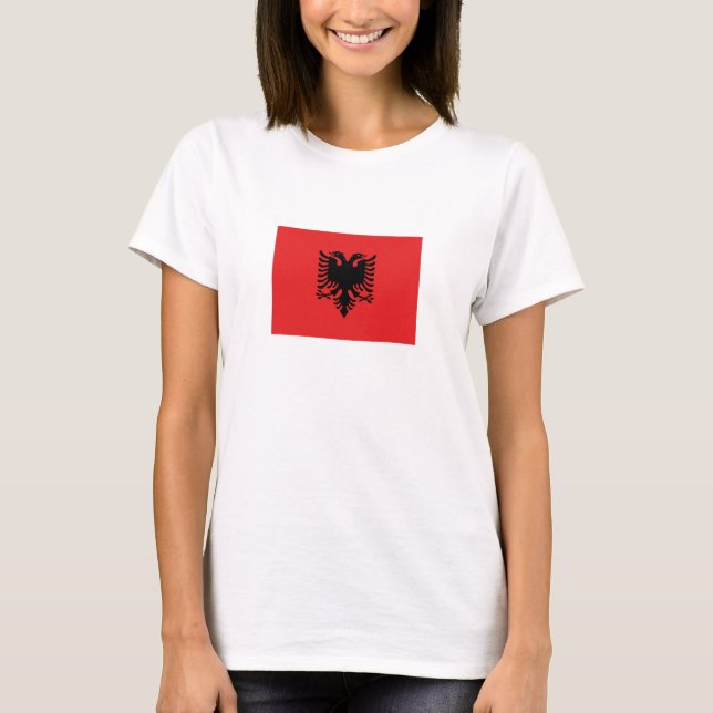 Patriotisk albansk flagga t shirt (Framsida)