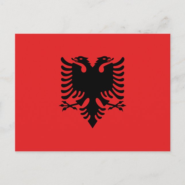 Patriotisk albansk flagga vykort (Framsida)