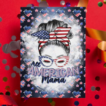 Patriotisk All Amerikansk Mamma Rödig Knott