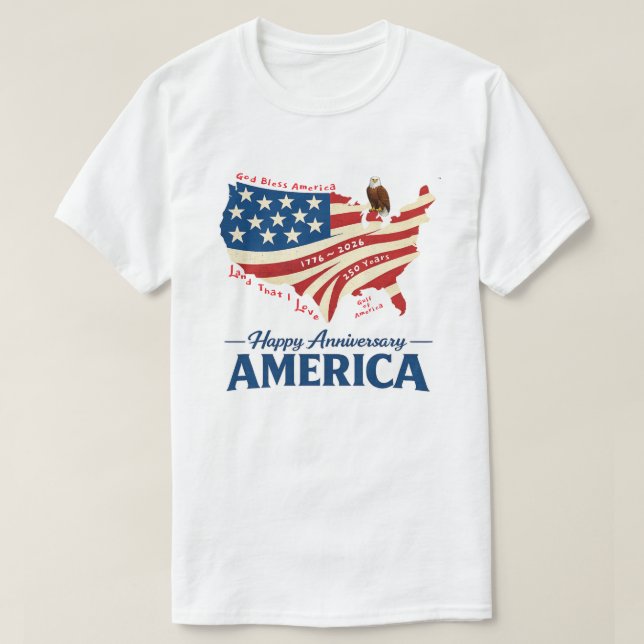 Patriotisk Amerikan (26b) T-Shirt (Design framsida)