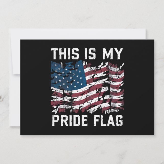 Patriotisk amerikan Detta är min stolthetsflagga U Inbjudningar (Framsida)