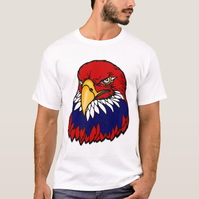 Patriotisk amerikan för örn t shirt (Framsida)