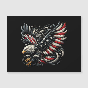 Patriotisk amerikan med örn och USA-flagga