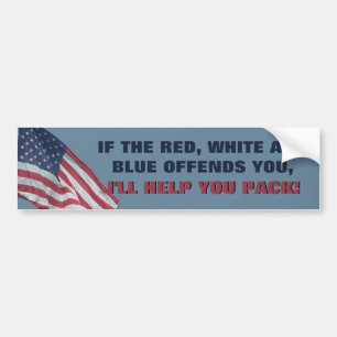 Patriotisk Amerikan Om Denna Flagga Förolämpar Pol Bildekal