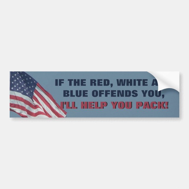 Patriotisk amerikan, om denna flagga kränker bildekal (Framsidan)