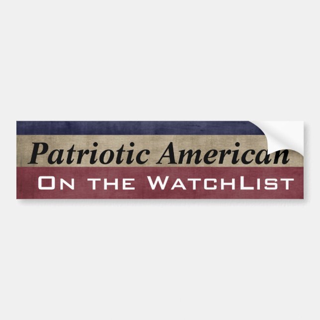 Patriotisk amerikan på den WatchList anpassadet Bildekal (Framsidan)