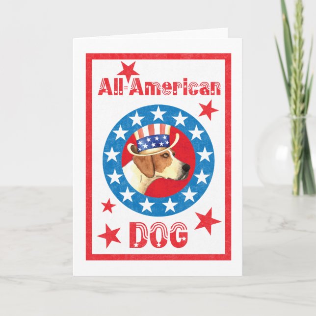 Patriotisk amerikanFoxhound Kort (Framsida)