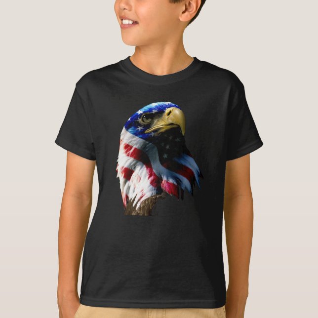Patriotisk amerikanörn t-shirt (Framsida)