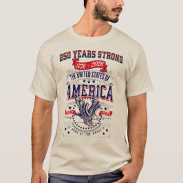 Patriotisk amerikansk 250-årsjubileum t shirt