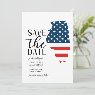 Patriotisk amerikansk delstat Illinois Destination Spara Datumet