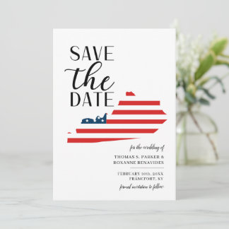 Patriotisk amerikansk delstat Kentucky Destination Spara Datumet