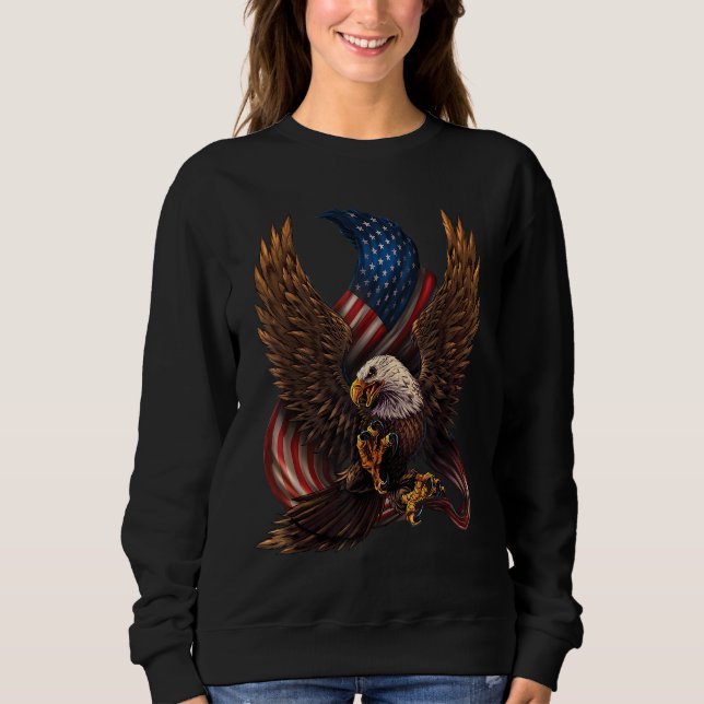 Patriotisk amerikansk design med örfil och Flagga T Shirt (Framsida)