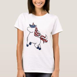 Patriotisk Amerikansk Enhörning Stjärnor Ränder US T Shirt