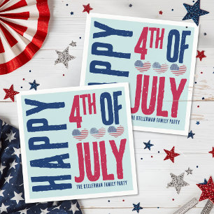Patriotisk amerikansk flagg 4:e juli-fest pappersservett