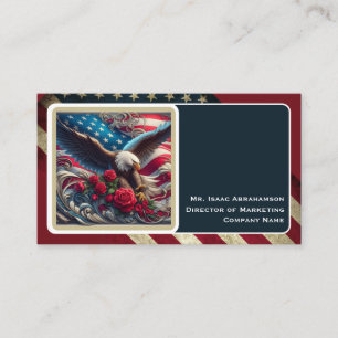Patriotisk amerikansk flagg affärs kort
