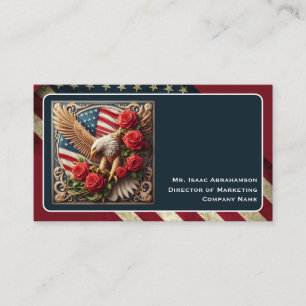 Patriotisk amerikansk flagg affärs kort
