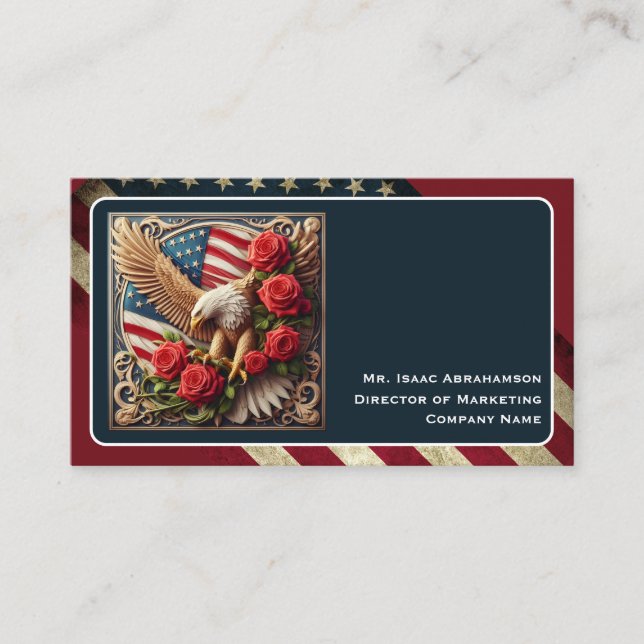 Patriotisk amerikansk flagg affärs kort (Framsida)