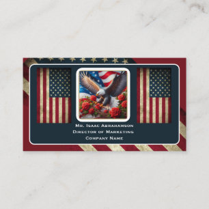 Patriotisk amerikansk flagg affärs kort