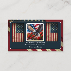 Patriotisk amerikansk flagg affärs kort
