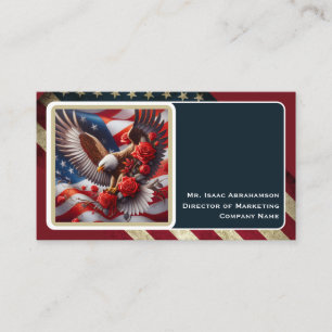 Patriotisk amerikansk flagg affärsbok visitkort