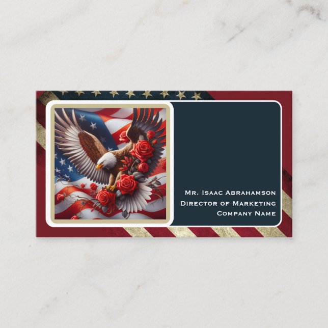 Patriotisk amerikansk flagg affärsbok visitkort (Framsida)